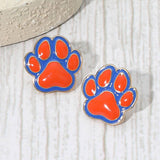 Enamel Game Day Paw Stud Earrings