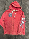 Red acid wash Mad dogs 3 button pullover