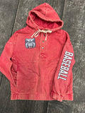 Red acid wash Mad dogs 3 button pullover
