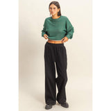 Drop-Shoulder Cropped Top