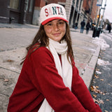 C.C SANTA APPLIQUE LETTER Embroidered Trucker Cap