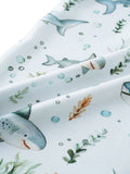 PoshTOT Shark Bamboo Baby Convertible Zippy Romper