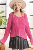 DISTRESSED MINERAL WASHED SWEATER - LESW3703