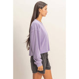 Cropped Mineral Wash Sweatshirt