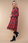 T25660 Long Sleeve Plaid Woven Shacket