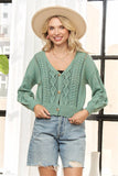 OPEN FRONT CARDIGAN WITH A V-NECK- LESW4111