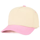 C.C Two Tone Cotton Criss-Cross Back Ponytail Trucker Hat