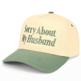 C.C SORRY ABOUT MY HUSBAND Letter Two Tone Trucker Hat