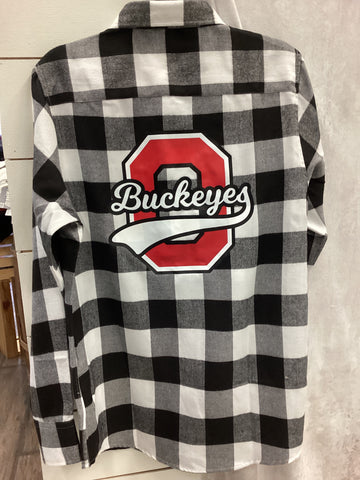 Buckeyes block O black/white flannel