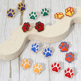Enamel Game Day Paw Stud Earrings
