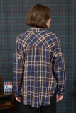 PLAID BUTTON DOWN POCKET DETAIL LONG SLEEVE SHIRT