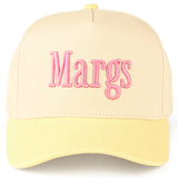 C.C MARGS Lettering Two Tone Trucker Baseball Snap Back Cap