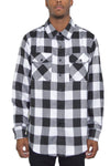 FL111 Checkered Long Sleeve Flannel Button Down Shirt