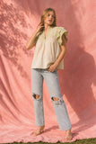 UT1093 Embroidered Detail Blouse