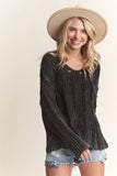 DISTRESSED MINERAL WASHED SWEATER - LESW3703