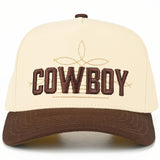 C.C COWBOY Letter Embroidered on Two Tone Trucker Hat