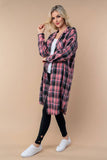 T25660 Long Sleeve Plaid Woven Shacket