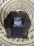 Tiger Glasses Cincinnati Washed Round-neck Pullover Sweatshirts