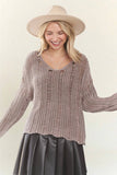 DISTRESSED MINERAL WASHED SWEATER - LESW3703