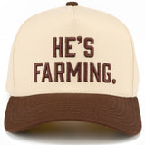 C.C HE'S FARMING Letter Embroidered Two Tone Trucker Hat