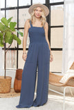 SOLID SQUARE NECK SLEEVELESS JUMPSUIT- LJP16140