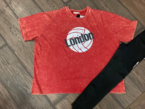 Acid Wash London Volleyball Oversized Tee