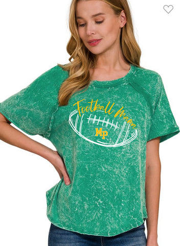 Eagles Football mama acid wash raglan