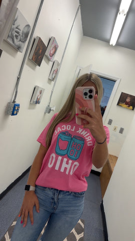 Pink Ohio Beer Tee