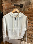 Fleece Cropped Zip-up Hoodie W Pockets
