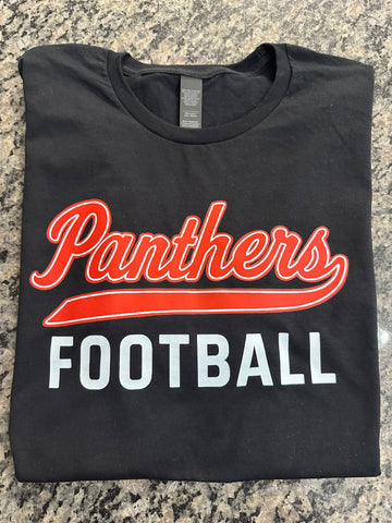 Panthers script football tee