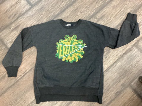 Eagles Cheer Acid Wash Pocket Crewneck