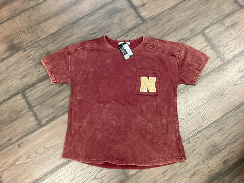 Northeastern pocket acid wash tee