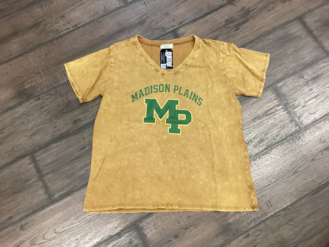 Madison Plains Acid Wash V Neck Tee