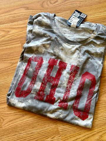 Grey tie Dye Ohio Tee