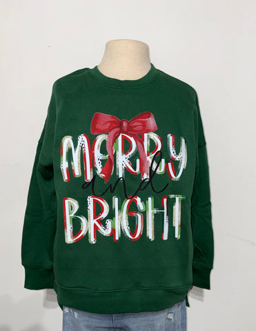 MERRY and BRIGHT Pocket Crewneck