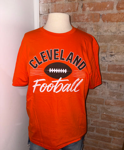 Cleveland Script Football Tee