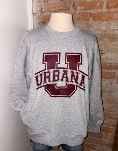 Urbana U Grey Pocket Crewneck