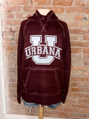 Vintage U Urbana Maroon Hoodie