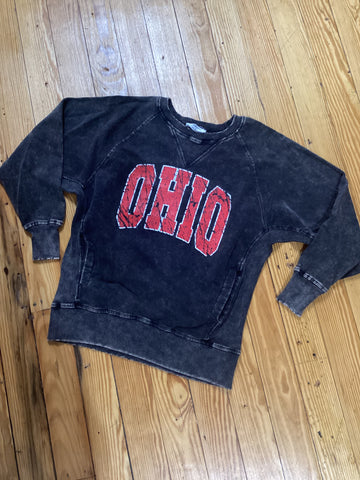 Distressed Block Ohio Pullover