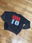 Acid Wash Distressed ohio Crewneck