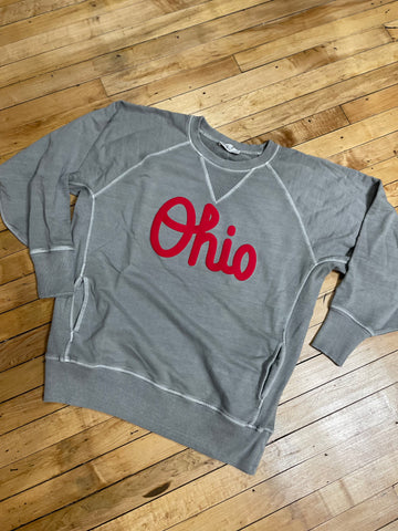 Puff Script Ohio Crewneck