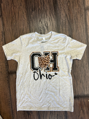 Youth OH Leopard tri-blend tee
