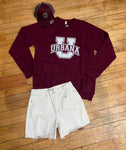 U Urbana Maroon Crewneck