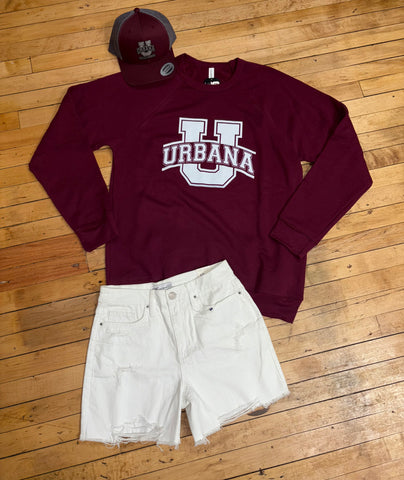 U Urbana Maroon Crewneck