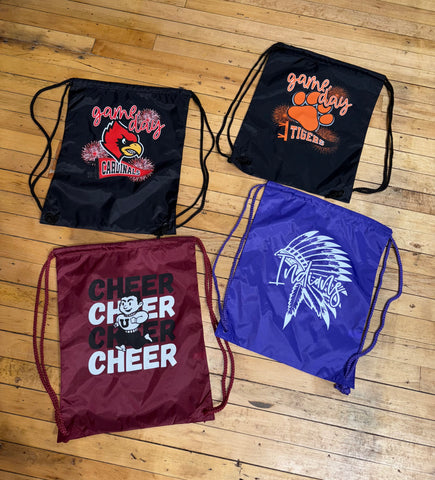 School Spirit Drawstring Bags