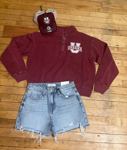 Acid Wash Block U Urbana Quarter Zip