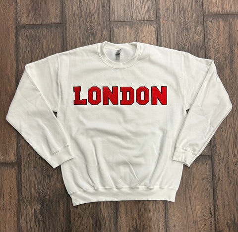 London Glitter Letter Crewneck