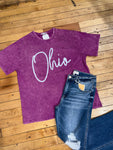 Script Ohio Washed Light Purple Tee