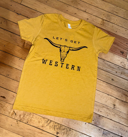 Youth Lets Get Western Bull Tee