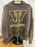 WJ ROUGHRIDERS ACID WASH FLEECE OVERSIZED PULLOVER